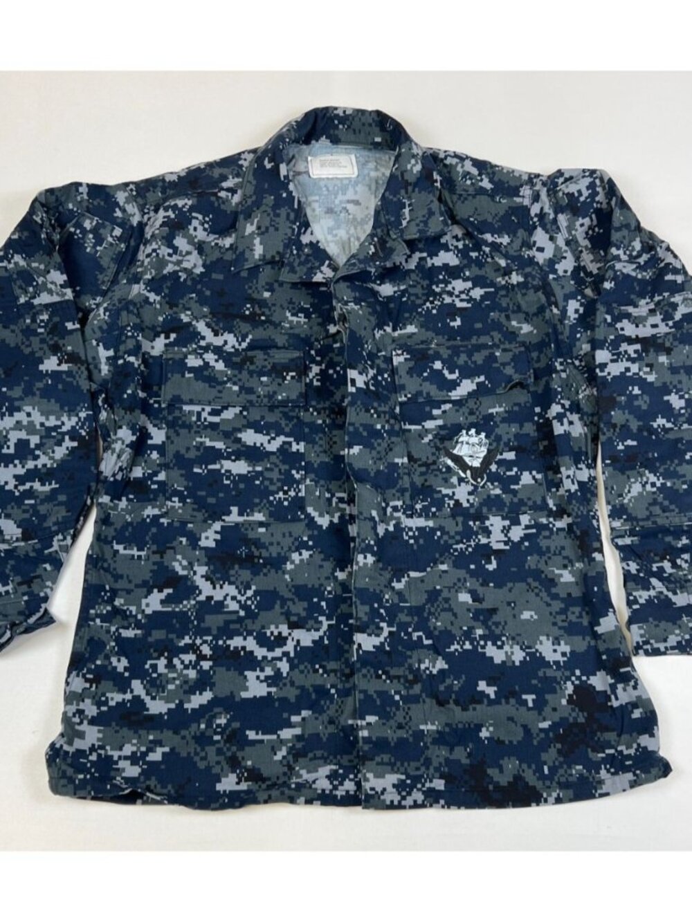 Authentic US Navy NWU Type III Digital Camo Work Uniform Shirt Small Short Blue